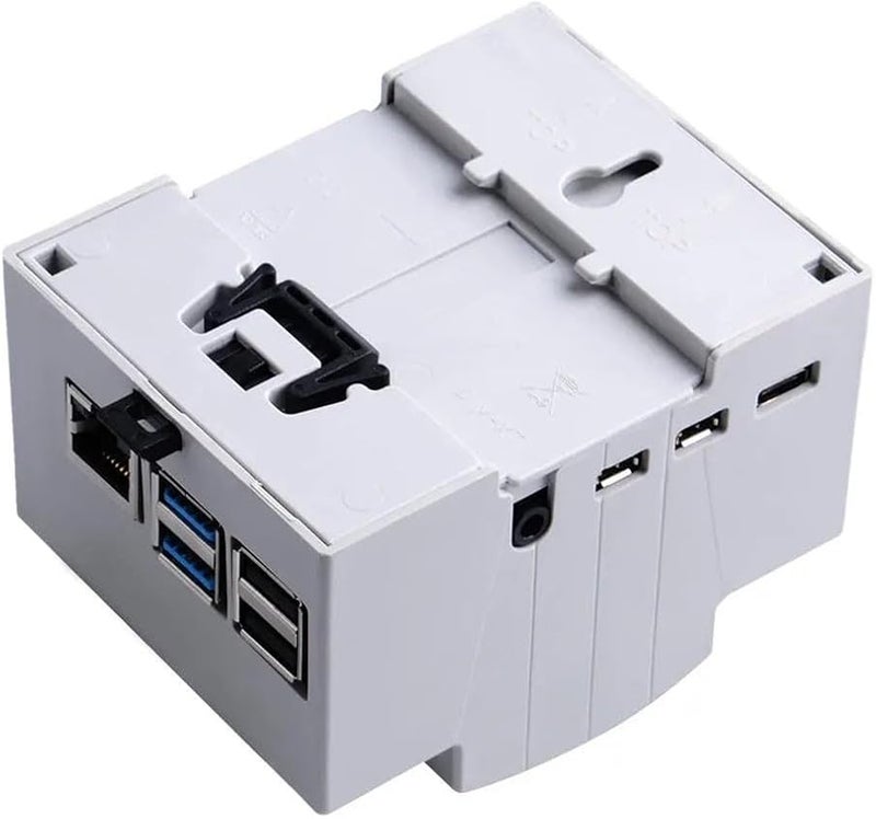 ABS Case DIN Rail Mount Enclosure For Raspberry Pi 3B With Fan Cooling Transparent Viewing Port - Image 3