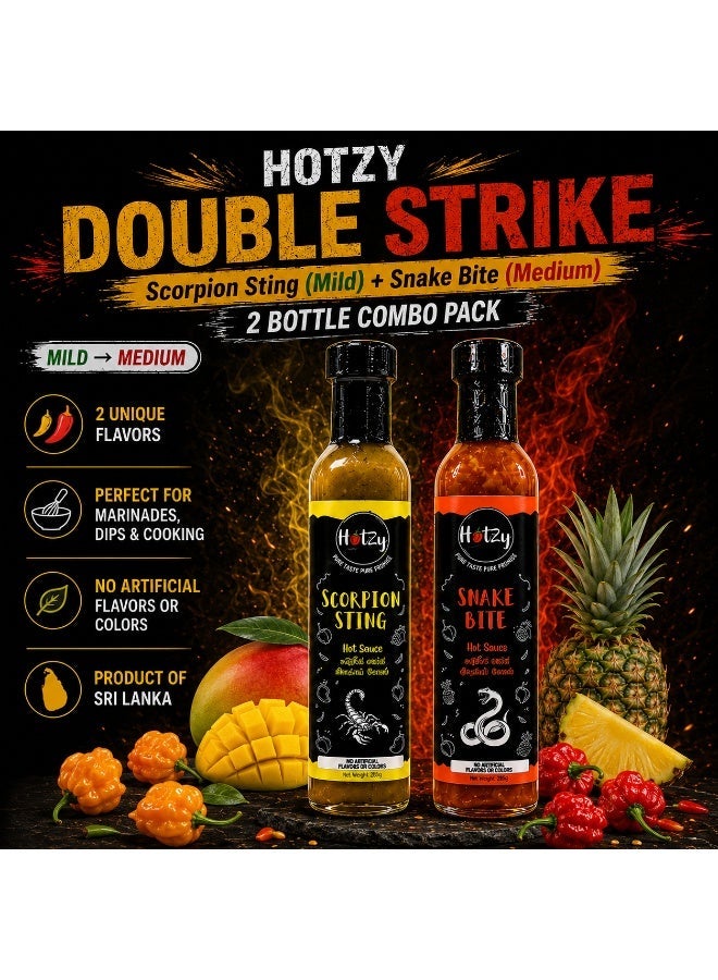 HOTZY Double Strike Hot Sauce Combo Pack Mild Medium 2 x 285g - Image 2