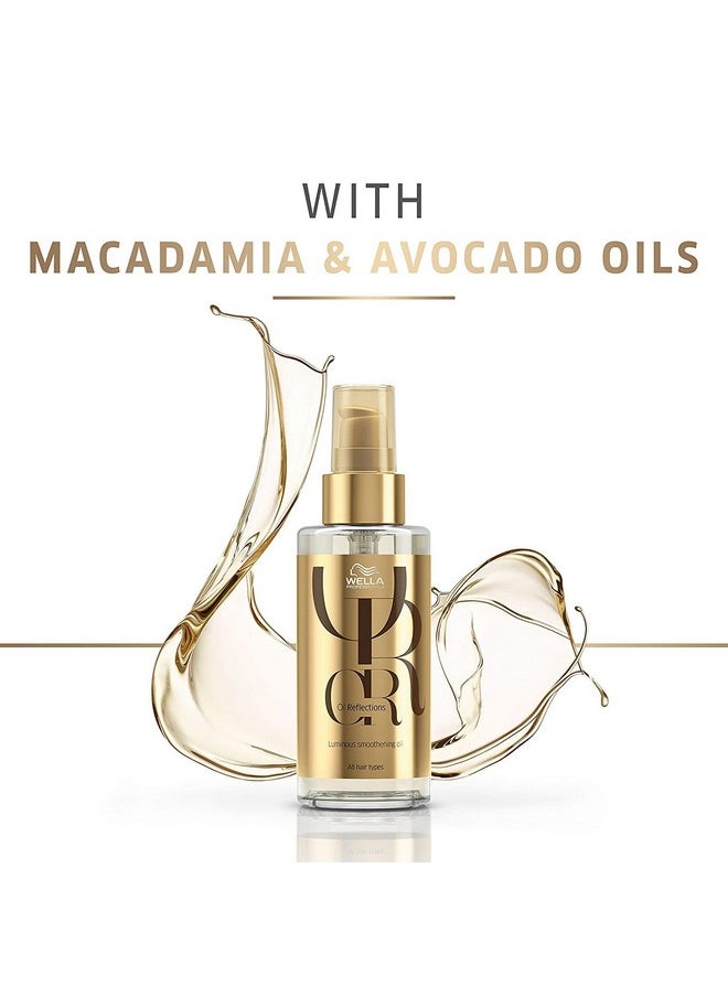 Wella Professionals Oil Reflections Luminous Smoothening Hair Oil | 30 Ml | Non-Sticky Hair Treatment | Avocado & Macadamia Seed Oils | For A Glossy Hair Shine  - Image 3