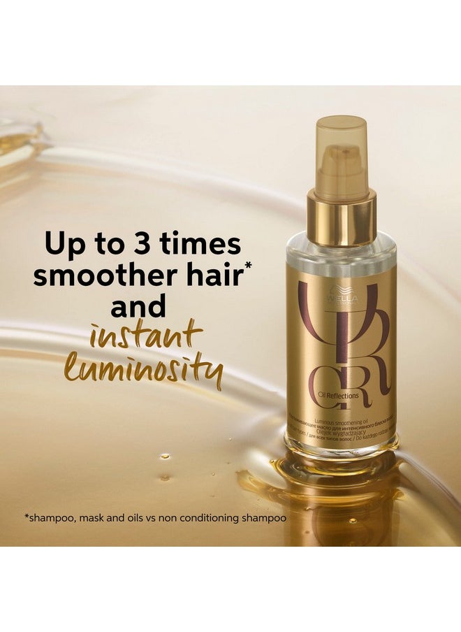 Wella Professionals Oil Reflections Luminous Smoothening Hair Oil | 30 Ml | Non-Sticky Hair Treatment | Avocado & Macadamia Seed Oils | For A Glossy Hair Shine  - Image 2