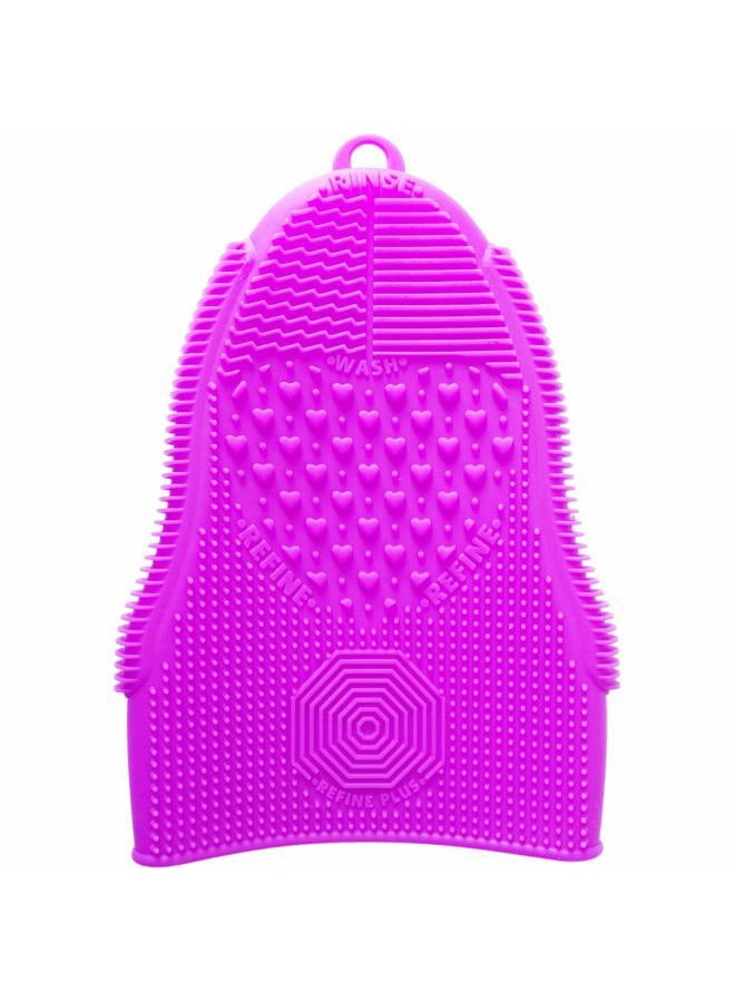 ScivoKaval Makeup Brush Cleaner Glove Mat Mitt Silicone Cosmetic Cleaning Scrubber Tool Face Brushes and Eye Brush Washing Pad Light Purple - Image 1