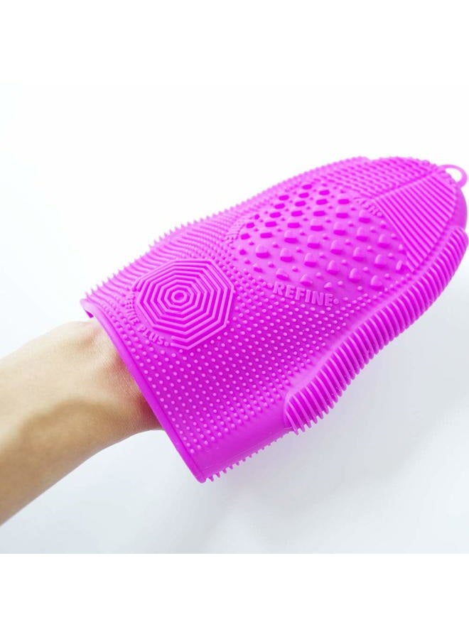 ScivoKaval Makeup Brush Cleaner Glove Mat Mitt Silicone Cosmetic Cleaning Scrubber Tool Face Brushes and Eye Brush Washing Pad Light Purple - Image 5