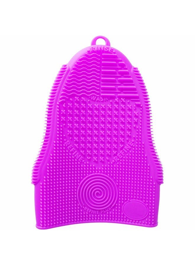 ScivoKaval Makeup Brush Cleaner Glove Mat Mitt Silicone Cosmetic Cleaning Scrubber Tool Face Brushes and Eye Brush Washing Pad Light Purple - Image 2