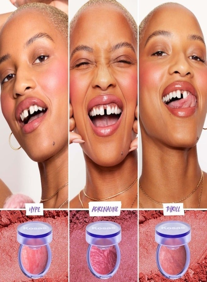 Kosas Blush is Life Baked Talc-Free Dimensional + Brightening Blush, Thrill - Vibrant Blood Orange 4.5g  - Image 5