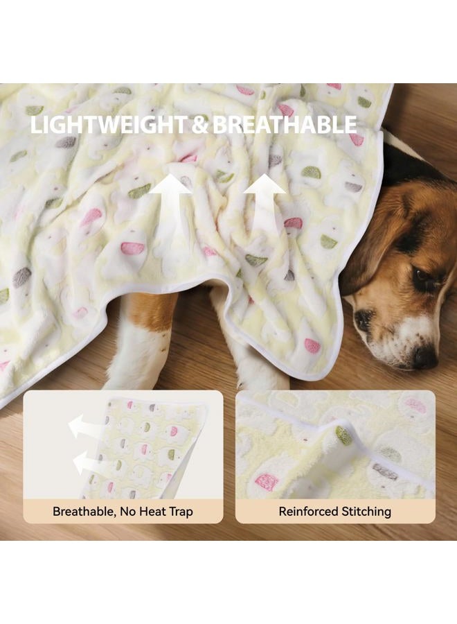 LINENLUX 1 Pack 3 Blankets Super Soft Fluffy Premium Fleece Dog Blankets for Puppy Cat Pet Blanket Flannel Throw Warm Sleep Elephant Pattern 23x16 inches - Image 2