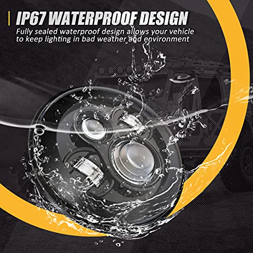 NUVISION LIGHTING NVL-HL-001 7 inches LED Projector Headlight High Low Beam Compatible with 97-17 Jeep Wrangler JK TJ LJ CJ 18 Wrangler JK with Wiring Harness (Left & Right) DOT Approved, Black - Image 5