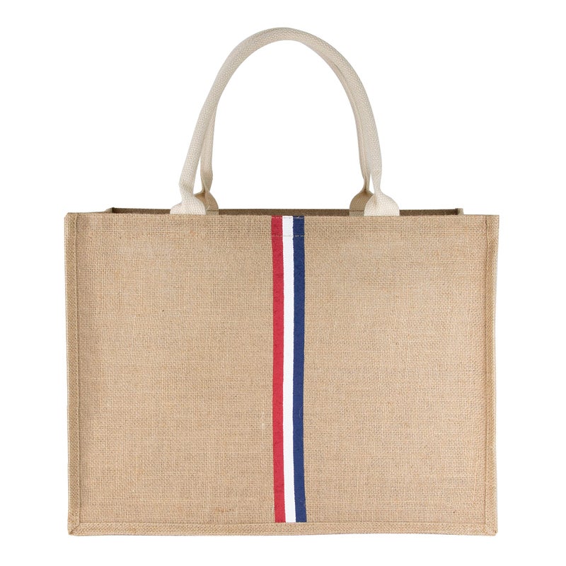 Hibala Woven Large Beach Bag Straw Beach Tote Handmade Weaving Shoulder Tassel Bag Handbag (Tricolor Stripes) - Image 5