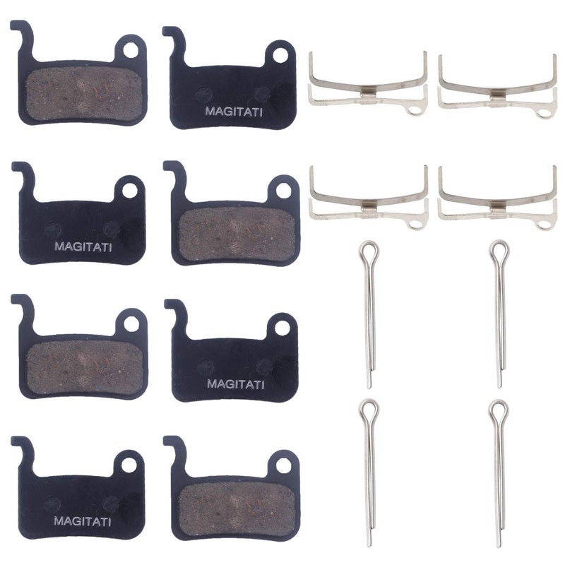 MAGITATI 4 Pairs Organic Resin Bike Bicycle Disc Brake Pads for Shimano Deore XT M765 M775 M776 XTR M965 M966 M975 LX M585 T665 SLX M665 M535 M595 M596 Hone M601 S500 S501 Saint M800 M545 R505 T605 - Image 1