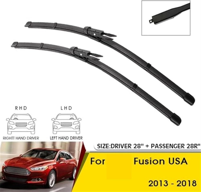 QASULER Car Front Wiper Blades for Ford Fusion 2013-2018 - Image 2