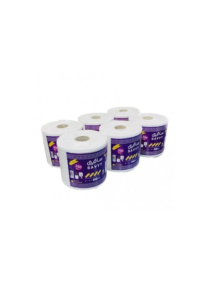 SAVVY Max roll tissues 300 meters 1500 pieces (6 rolls)