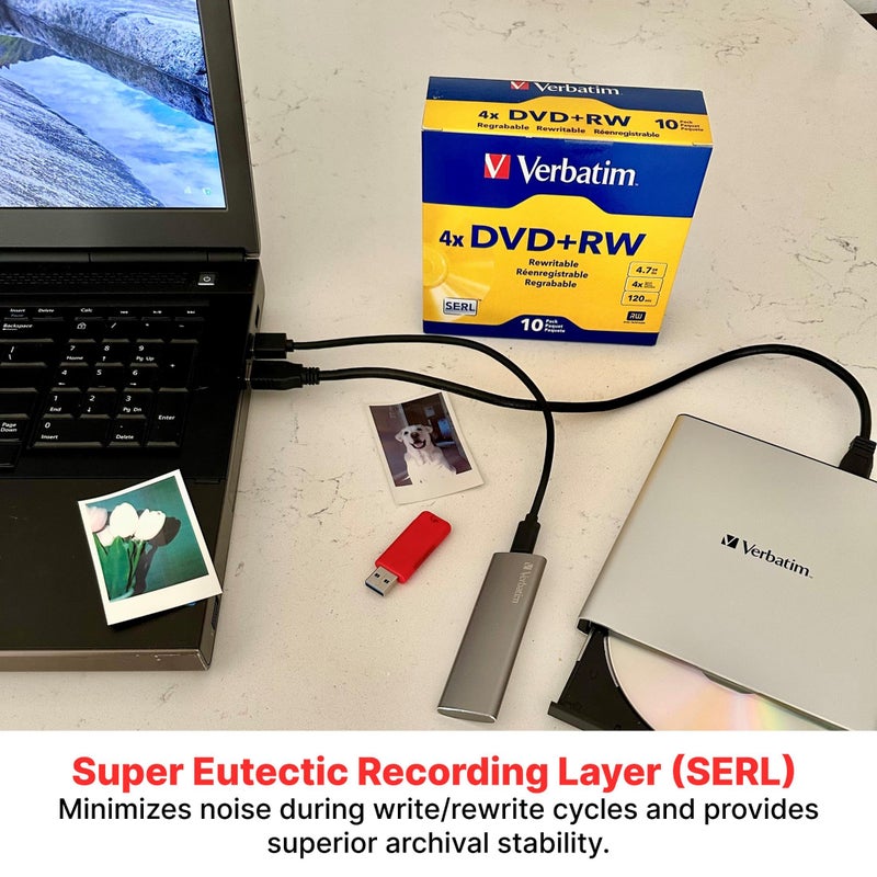 Verbatim DVD+RW 4.7GB 120Min Up to 4X Blank Discs Rewritable Up to 1000 times - 30pk Spindle - Image 4