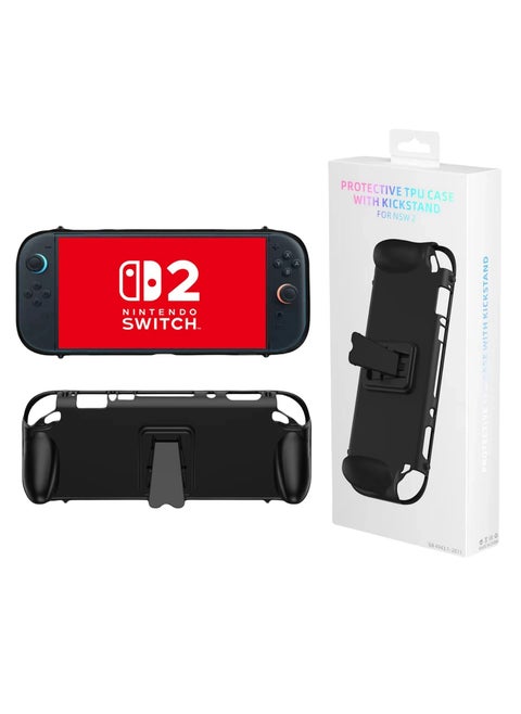 Protective for Nintendo Switch 2, anti-scratch, with Holder, Ergonomic design, TPU, Black