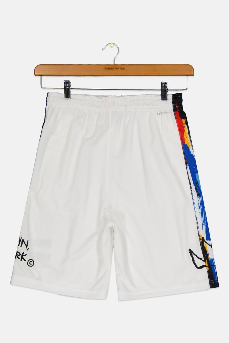 Nike Nike x NBA Kids Boy Sportswear Fit Basketball Shorts, White - Image 2