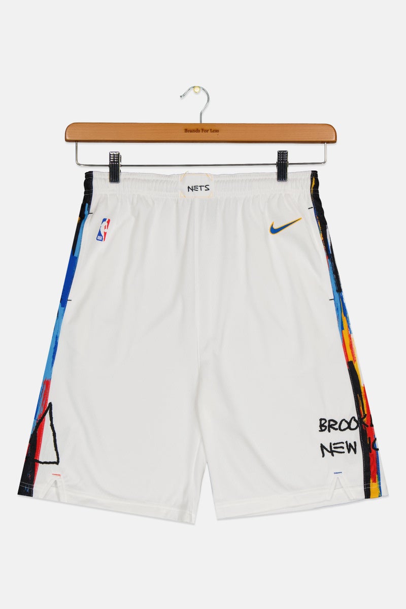 Nike Nike x NBA Kids Boy Sportswear Fit Basketball Shorts, White - Image 1