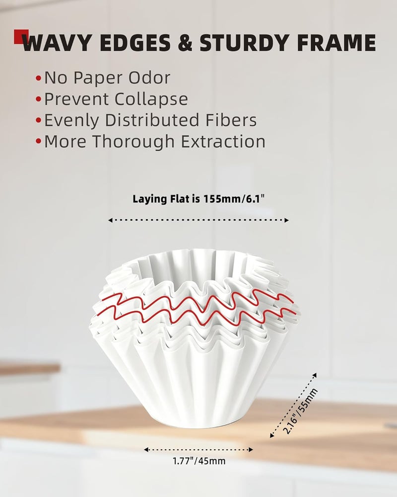 Brew Choice 200 Pcs Disposable Coffee Filters for Ninja Pod & Grounds Single Serve Coffee Maker, Basket Coffee Paper Filters Compatible with Ninja PB051 PB041 Coffee Maker, 1-2 Cup - Image 5