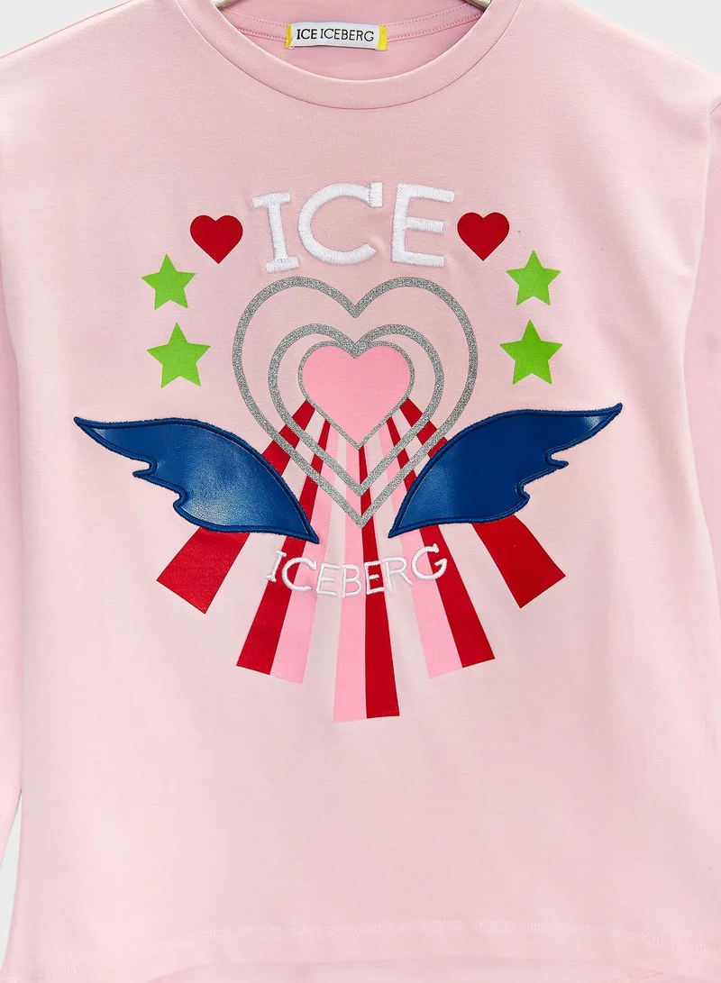 Ice Iceberg Teen Logo Graphic T-Shirt