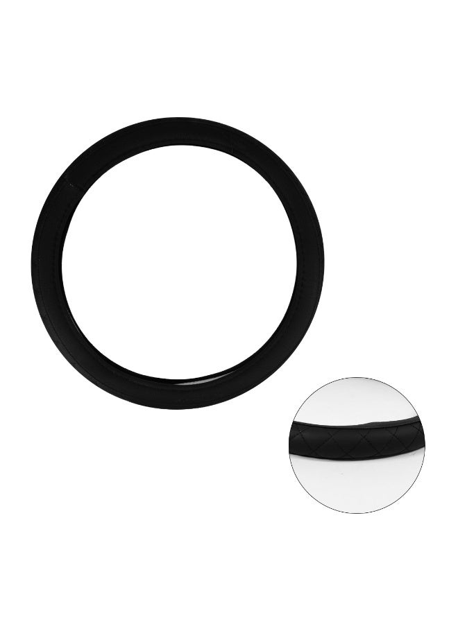 موب غطاء عجلة قيادة سيارة عالمي 38 سم - مقبض جلدي فاخر مضاد للانزلاق، حشوة ناعمة، خياطة متينة، مناسب لجميع المواسم، يناسب معظم السيارات وسيارات الدفع الرباعي والشاحنات - Image 3