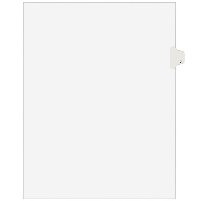 Avery Unpunched Legal Exhibit Dividers, Avery Style Helvetica Bold Type, Letter Size, Individual Side Tab #7, 25 Total (11917) - Image 1
