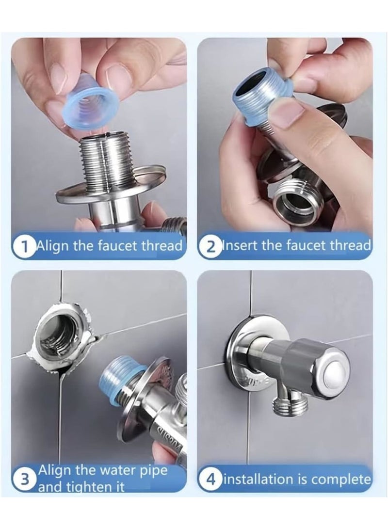 SYOSI Faucet Leak-Proof Gasket, Heavy Duty Silicone Sealing Plug for Outdoor Faucets and Triangle Valves, Durable Hose Repair Kit with Raw Silicone Material Strip, Easy Installation for Home and Garden Use - Image 5