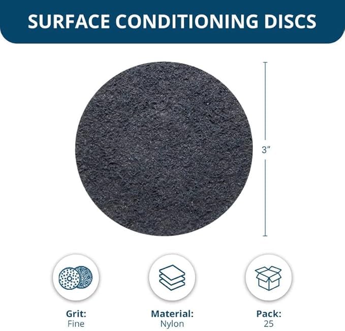 Benchmark Abrasives 3 Inch Sanding Discs Quick Change Nylon Surface Conditioning Discs, Drill & Die Grinder Sanding Disc Rust Remover for Metal Paint Stripper & Removal, Polishing - (25 Pack)(Fine) - Image 5