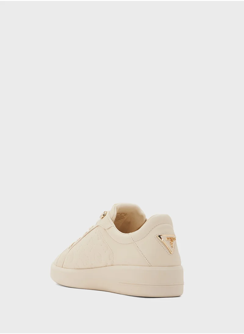 GUESS Logo Detailed Lace Up Low Top Sneakers