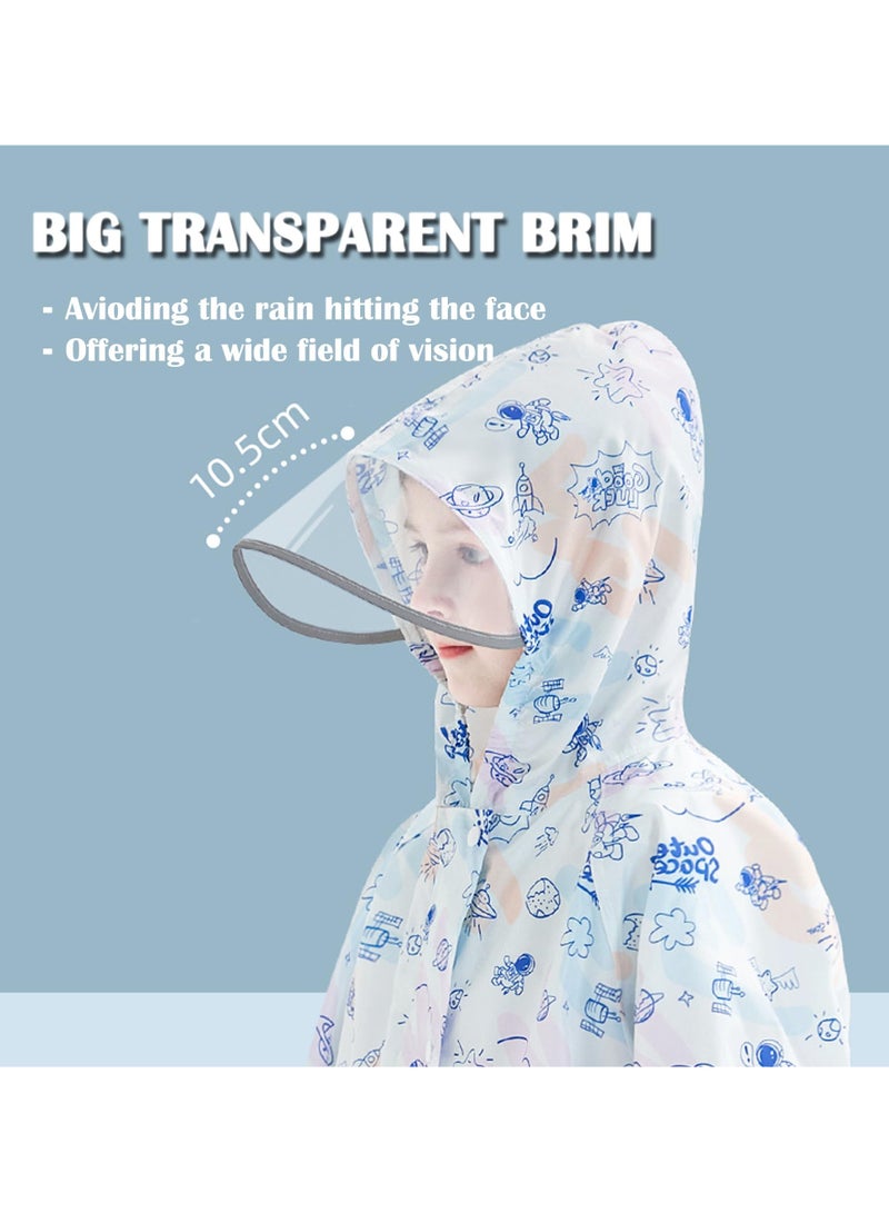 Excefore Kids Waterproof Rain Coat, EVA Portable Rain Poncho, for Girls Boys Toddler Rainwear Rain Jacket Cape, Reusable Children Raincoat, for Outdoor Climbing Cycling Hiking Camping, L Size  - Image 4