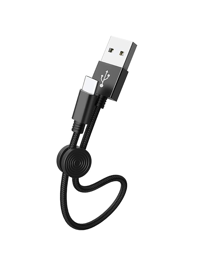 KASTWAVE Usb C Cable Short 25Cm Ideal Lenght Android Auto Cable Usb C 3A Fast Charging And Data Sync Usb A To Usb C Charger Cable Short For Phones Power Banks Laptops Type C Short Charge Lead Black