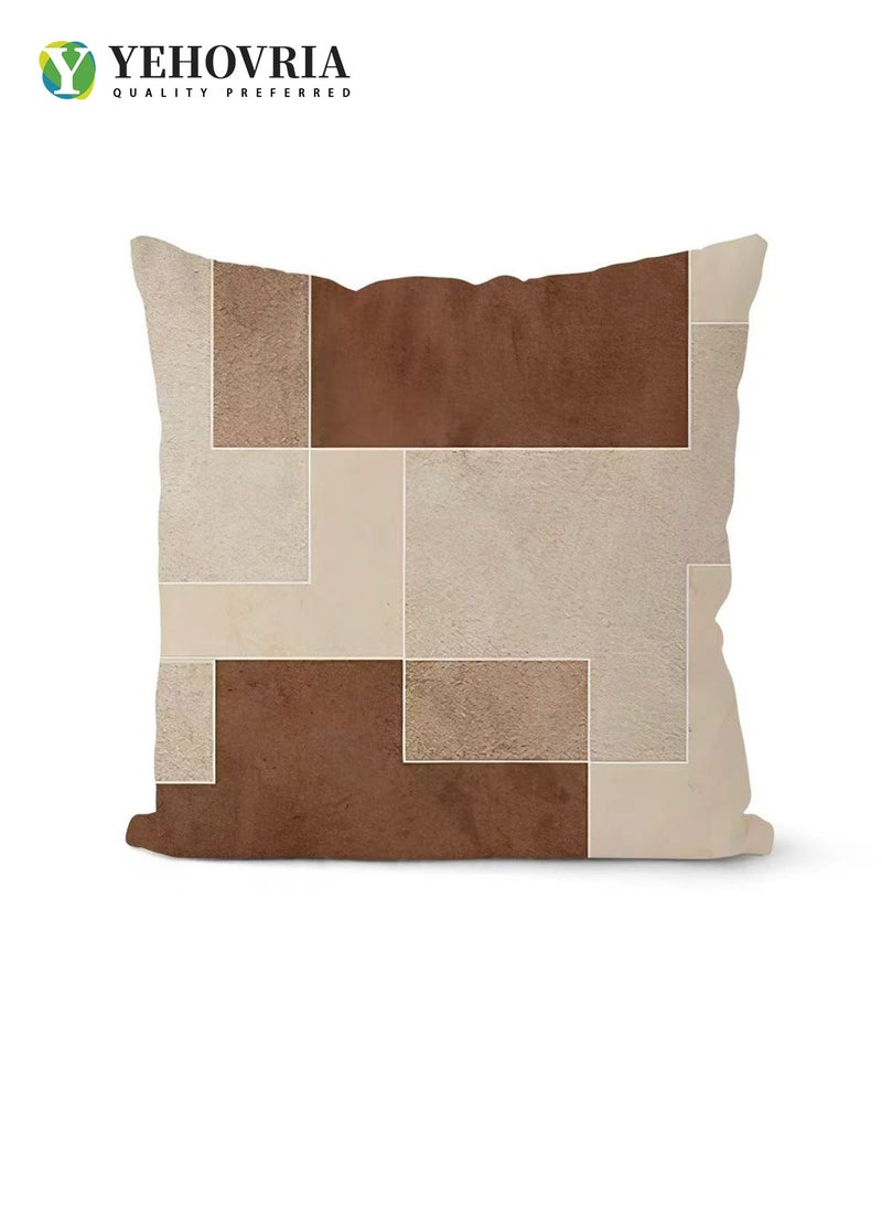 YEHOVRIA - Cushion Covers Set of 4, Throw Pillow Cover, Abstract Modern Decorative Couch Pillow Case 45cm x 45cm, For Living Room Sofa Car Couch Bed Pillowcases 18x18 inches（Double sided pattern - Image 1