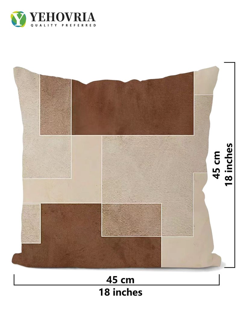YEHOVRIA - Cushion Covers Set of 4, Throw Pillow Cover, Abstract Modern Decorative Couch Pillow Case 45cm x 45cm, For Living Room Sofa Car Couch Bed Pillowcases 18x18 inches（Double sided pattern - Image 1