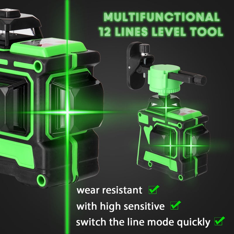 Multifunctional 3D 12 Lines Level Tool Vertical Horizontal Lines with Self-leveling Function - Image 2