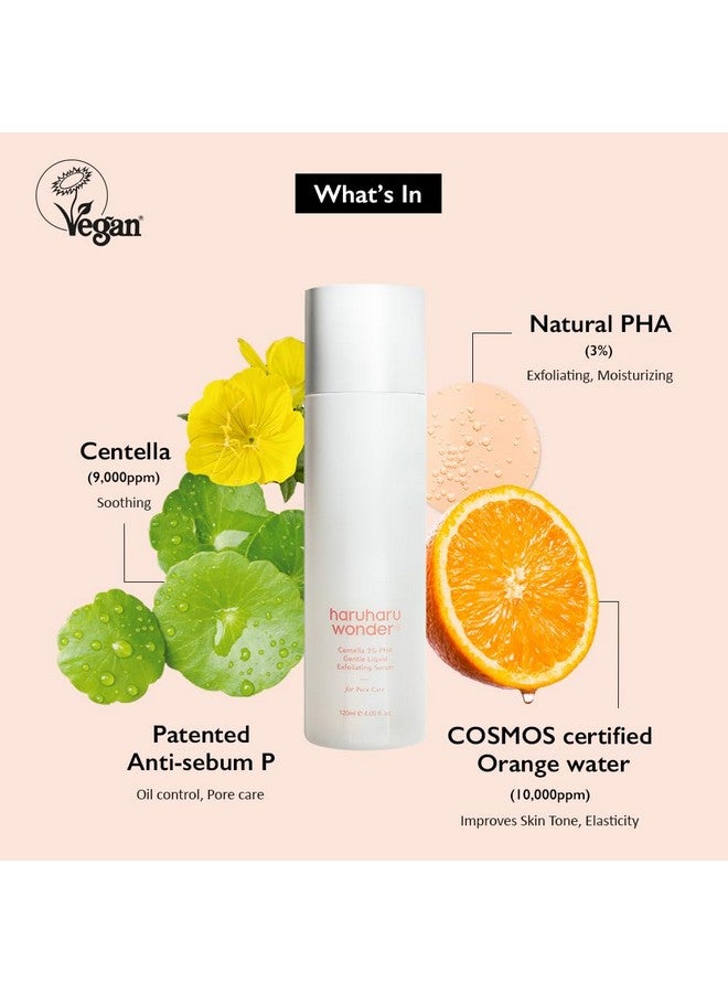 HARUHARU Aruharu Wonder Centella 3% Pha Gentle Liquid Exfoliating Serum 4.06 Fl Oz / 120Ml ; Hypoallergenic Pha Ingredients ; Vegan Crurelty Free Ewggreen - Image 4