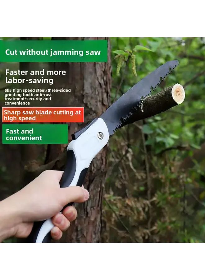 300MM Folding Saw High Carbon Steel 3 Sided Sharp Blade Garden Pruning Logging Tool - Image 2