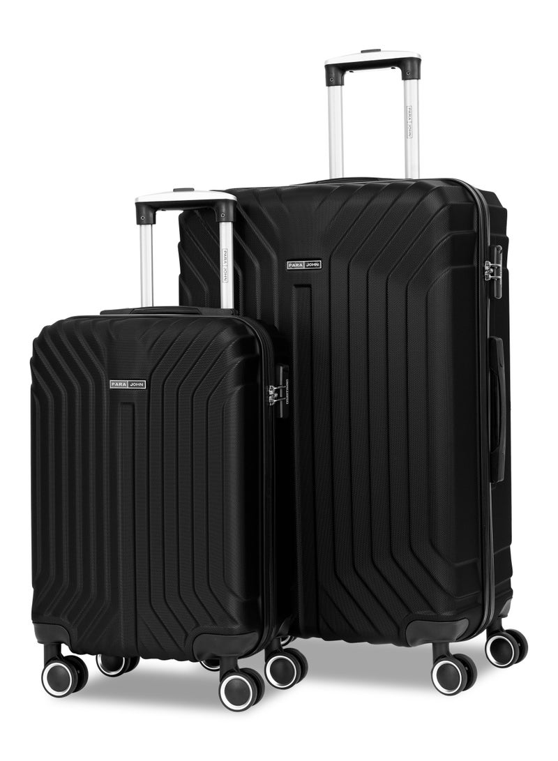 PARAJOHN GlideX 2-Piece ABS Hard Shell Lightweight Luggage Set – 20" Cabin (10kg) & 28" Large (30kg) Suitcases with 360° Spinner Wheels & TSA Lock, Black - Image 1