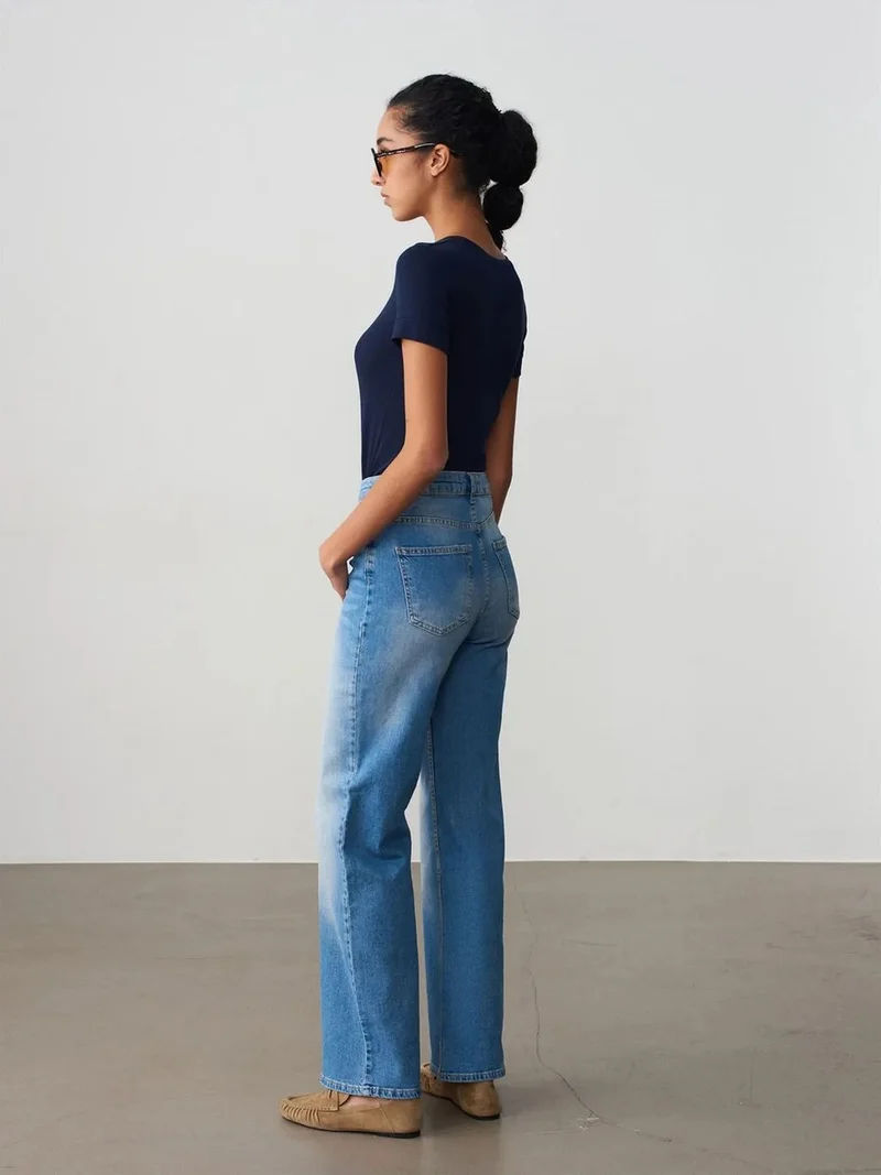 Dilvin DILVIN High-Waist Wide-Leg Jeans
