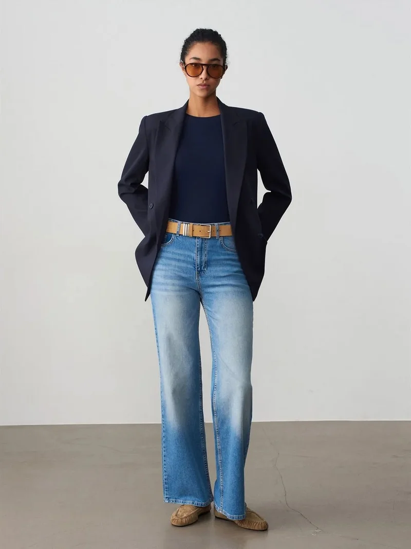 Dilvin DILVIN High-Waist Wide-Leg Jeans