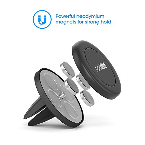 TechMatte Car Mount, MagGrip Air Vent Magnetic Universal Car Mount Holder for Smartphones Including iPhone 7, 6, 6S, Galaxy S7, S7 Edge Black, Portable Electronic Device Mount - Image 3
