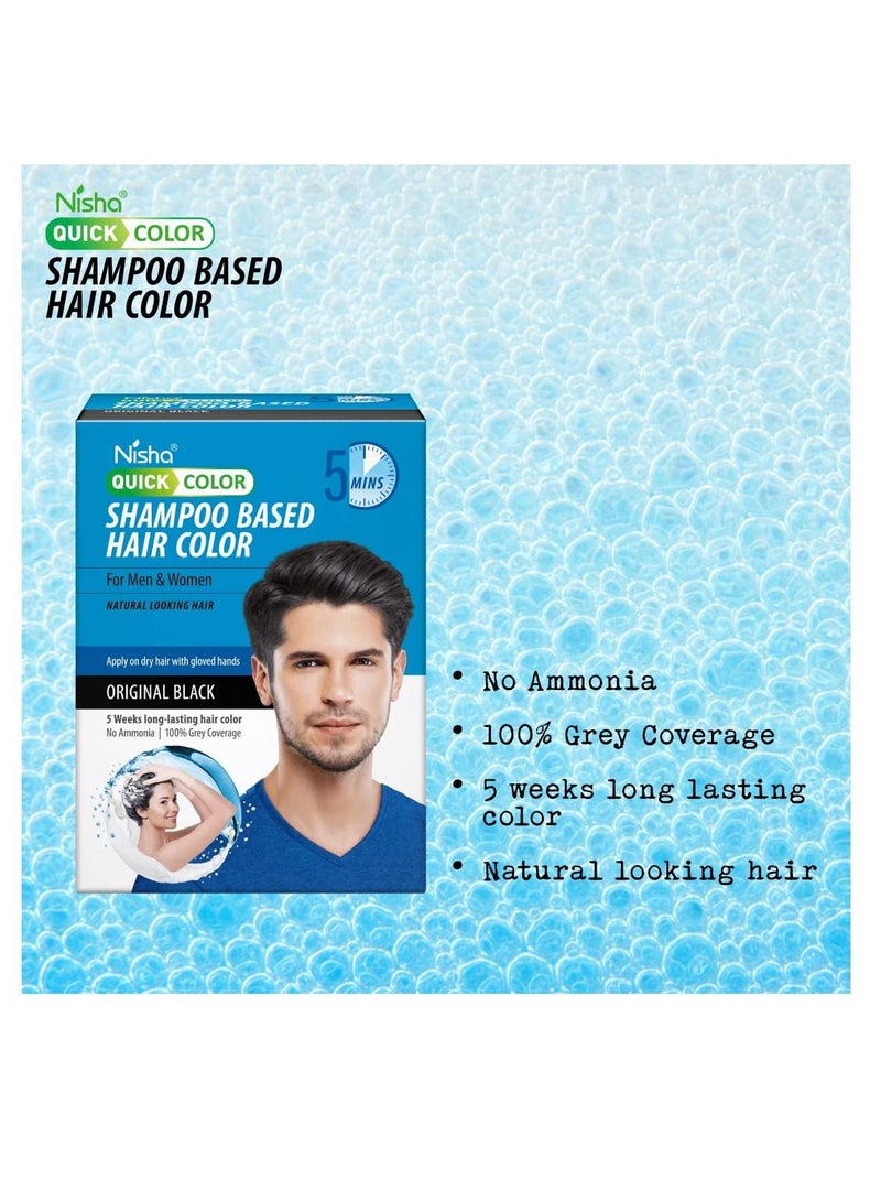 Nisha Fast Coloring Black Hair Dye Shampoo for Natural Looking Men and Women 20 ml Each Sachet 10 Sachets - Image 3