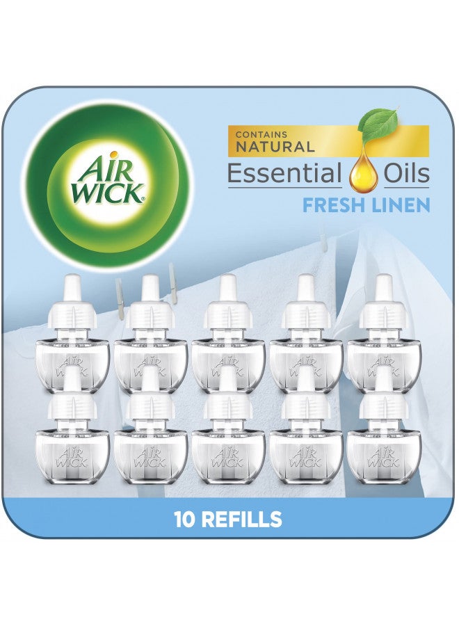 Air Wick Air Wick Plug in Scented Oil Refill, 10ct, Fresh Linen, Air Freshener, Essential Oils, Eco Friendly Pack - Image 1