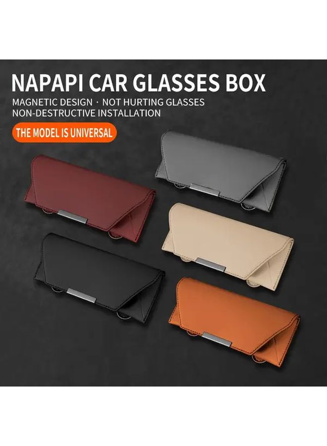 Premium Quality Gray Faux Leather Car Visor Glasses Holder Space Saving Auto Eyeglasses Storage Clip Non Slip Design Easy Installation Protects And Organizes Accessories - Image 4