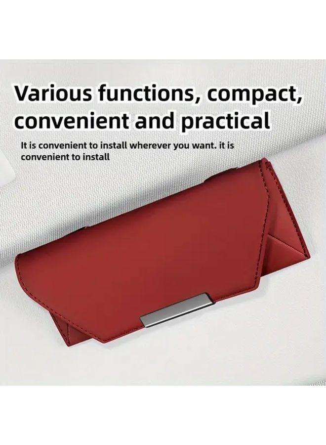 Premium Quality Gray Faux Leather Car Visor Glasses Holder Space Saving Auto Eyeglasses Storage Clip Non Slip Design Easy Installation Protects And Organizes Accessories - Image 5
