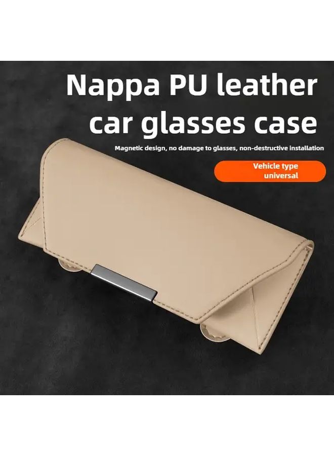 Premium Quality Gray Faux Leather Car Visor Glasses Holder Space Saving Auto Eyeglasses Storage Clip Non Slip Design Easy Installation Protects And Organizes Accessories - Image 3
