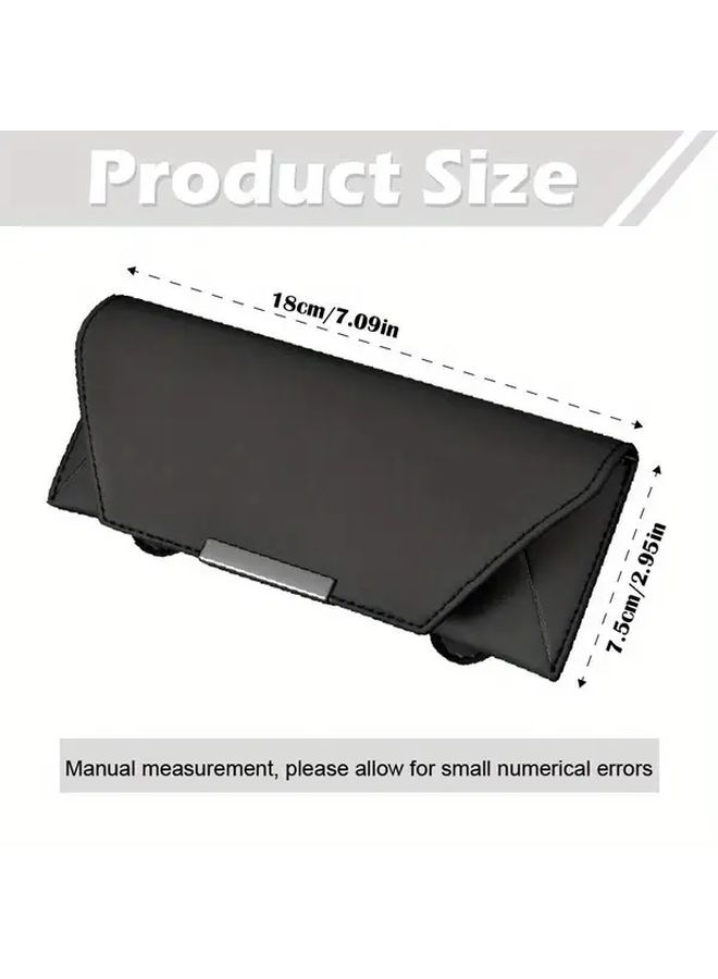 Premium Quality Gray Faux Leather Car Visor Glasses Holder Space Saving Auto Eyeglasses Storage Clip Non Slip Design Easy Installation Protects And Organizes Accessories - Image 2