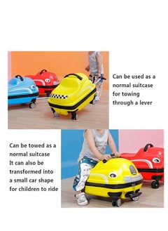 Generic Kids Travel Luggage, 20" Car Shape Children's Bag Trolley Case with 360° Wheels, Portable Toddler Ride-On Rolling Suitcase for Boys Girls, Keep Kids Trip Fun & Release Parents Hands (Blue)  - Image 3