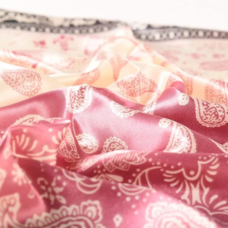 Blue And White Scarf 35x35 Inch Satin Square Silk-Like Feel Fashion Hair Scarf - Elegant Oriental Design Vintage Scarf for Home Decor Accessory - Image 2