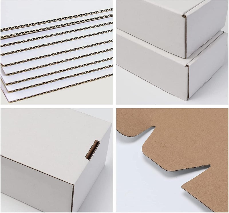 RLAVBL 25 Pack 153x102x76 mm (6x4x3 in) Shipping Boxes Small White Corrugated Cardboard Box for Packing Mailing - Image 4