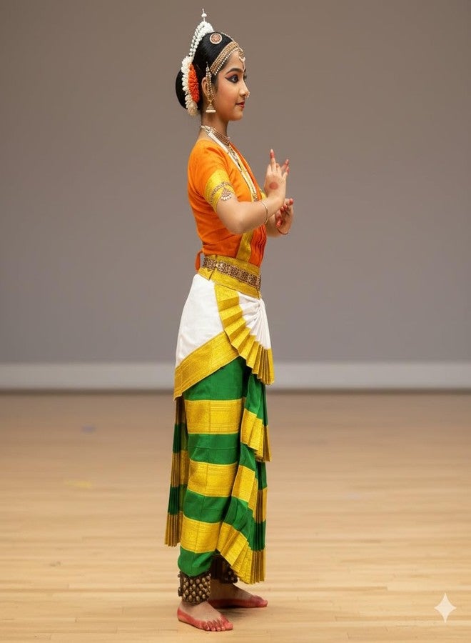 TWINKLE TOTS - All Bharatnatyam Dance Premium Costume For Girls, Dancer/Functions/Theme - Image 2