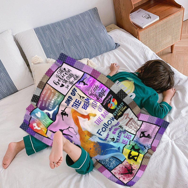 Mubpean Gymnastics Gifts Blanket 50""x40"" - Gymnastic Gifts for Girls - Gymnastics Room Decor - Gymnastics Party Decorations - Girls Gymnastics Gifts - Birthday Party Gift Ideas for Teens Kids Daughter - Image 5