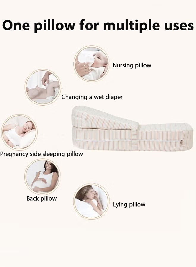 Berma Baby وسادة تغذية الرضع، وسادة دعم تغذية الرضع متعددة الوظائف، مجموعة من 3 قطع، وسادة تغذية متوسطة الحجم مضادة للاختناق، وسادة دعم قابلة للإزالة محمولة للسفر. - Image 5
