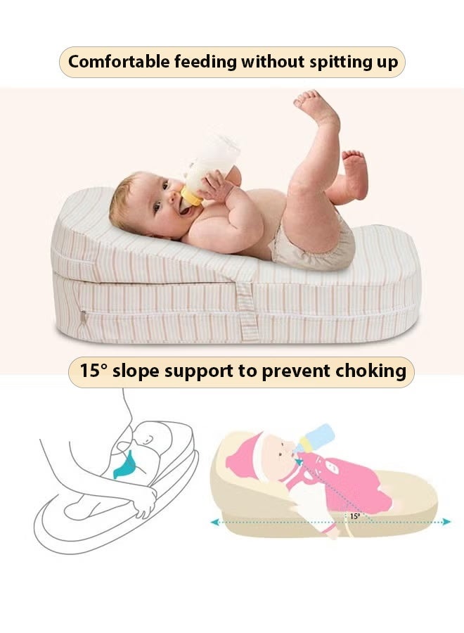 Berma Baby وسادة تغذية الرضع، وسادة دعم تغذية الرضع متعددة الوظائف، مجموعة من 3 قطع، وسادة تغذية متوسطة الحجم مضادة للاختناق، وسادة دعم قابلة للإزالة محمولة للسفر. - Image 3