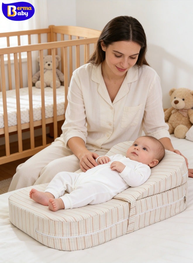 Berma Baby وسادة تغذية الرضع، وسادة دعم تغذية الرضع متعددة الوظائف، مجموعة من 3 قطع، وسادة تغذية متوسطة الحجم مضادة للاختناق، وسادة دعم قابلة للإزالة محمولة للسفر. - Image 1